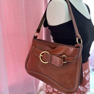 Elegant Brown Leather Shoulder Bag